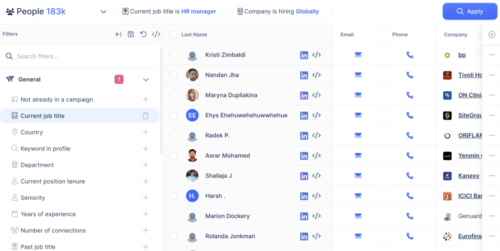 lemlist review, B2B Lead Database