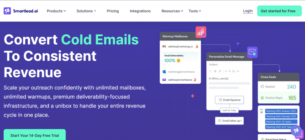 smartlead ai home review, email outreach tools
