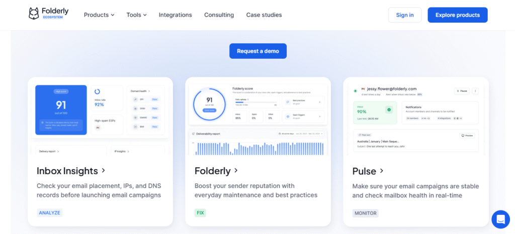 Folderly, email warmup tools