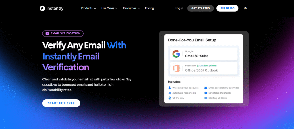 Instantly Email Verification
