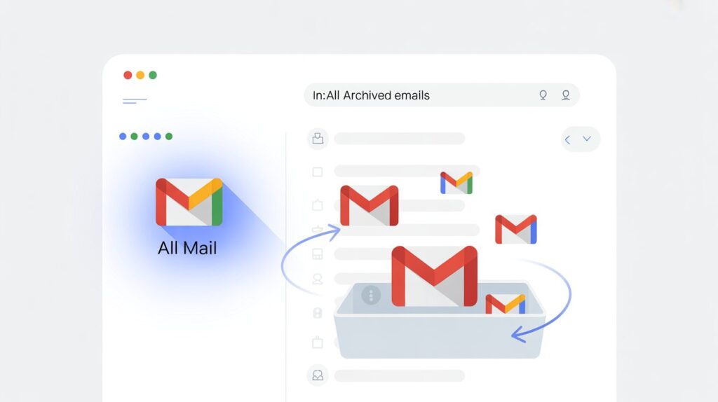 how to find archived emails in gmail